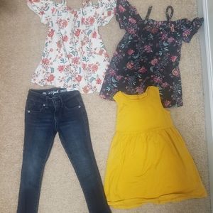 Girl spring lot skinny jean cold shoulder